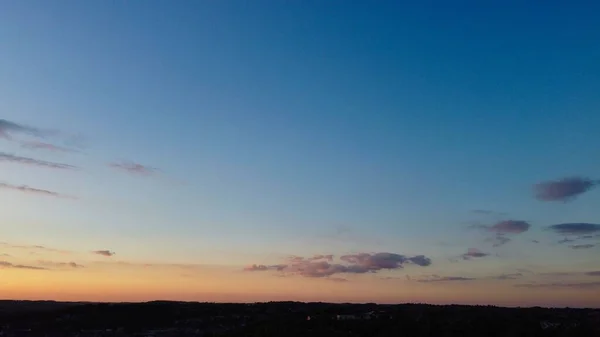 Sky Colourful Clouds Drone High Angle Footage City England — Stockfoto