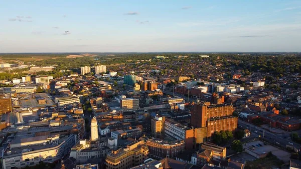 High Angle Drone Footage Central Luton Railway Station Aerial View — Stockfoto