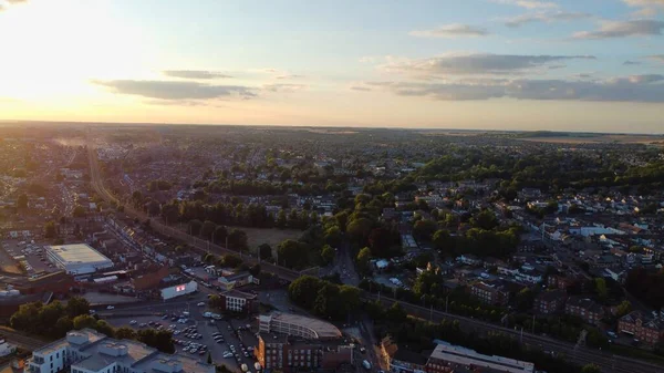 High Angle Drone Footage Central Luton Railway Station Aerial View — Foto de Stock
