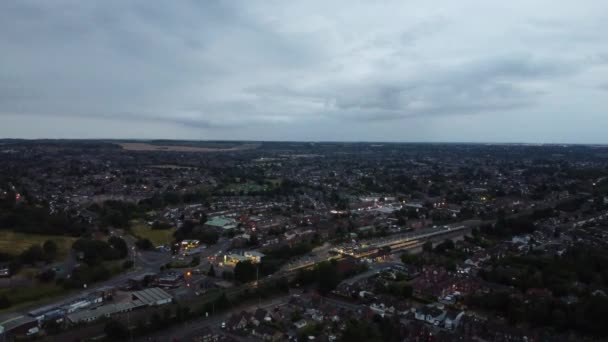 Aerial View High Angle Footage British Railways Trains Tracks Passing — Vídeo de Stock