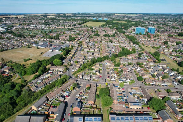 Luftaufnahmen Drohne Hochwinkelaufnahme Von London Luton City England Mit Gebäuden — Stockfoto