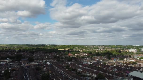 Aerial High Angle View Luton Town England Residential Area Asian — Vídeos de Stock