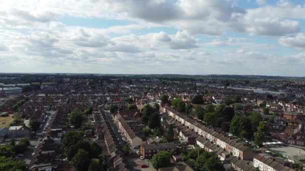Aerial High Angle View Luton Town England Residential Area Asian — Video Stock