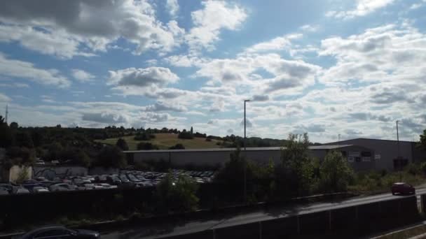 Aerial High Angle View Luton Town England Residential Area Asian — Vídeo de stock