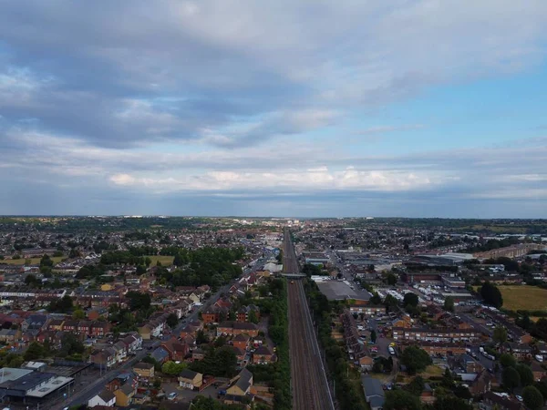 Aerial Footage High Angle View Luton Town England Residential Area — Foto de Stock