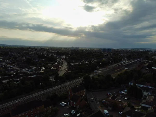 Aerial View High Angle Footage Luton Town England Night — Photo