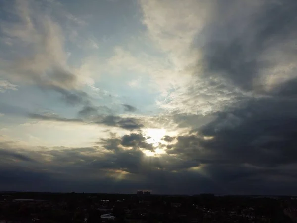 Aerial View High Angle Footage Luton Town England Night — Stock Photo, Image