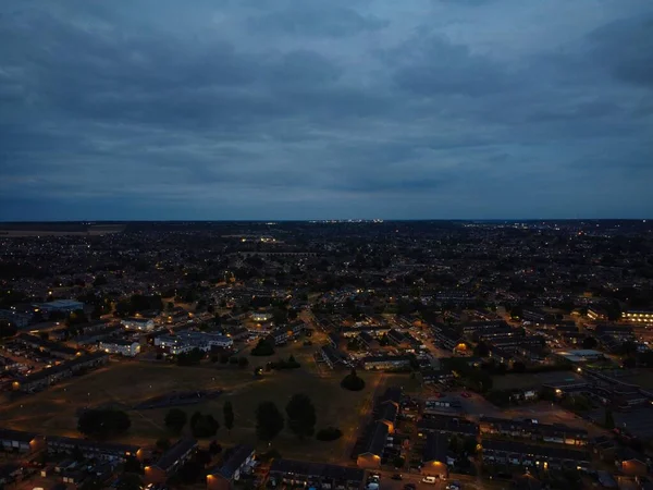 Aerial View High Angle Footage Luton Town England Night — Foto de Stock