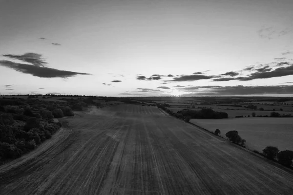 Klassisches Schwarz Weiß Hochwinkel Luftbild Von England — Stockfoto
