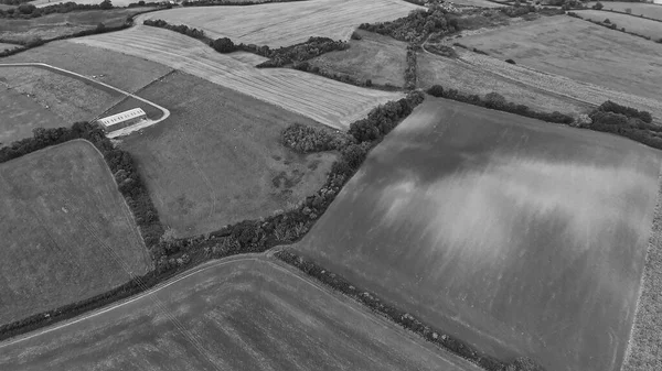 Classic Black White High Angle Aerial View England Great Britain — Stok fotoğraf