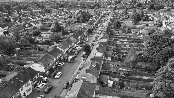 Classic Black White High Angle Aerial View England Great Britain —  Fotos de Stock