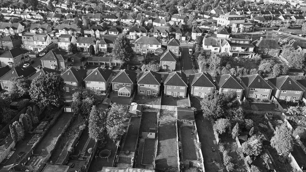 Classic Black White High Angle Aerial View England Great Britain —  Fotos de Stock