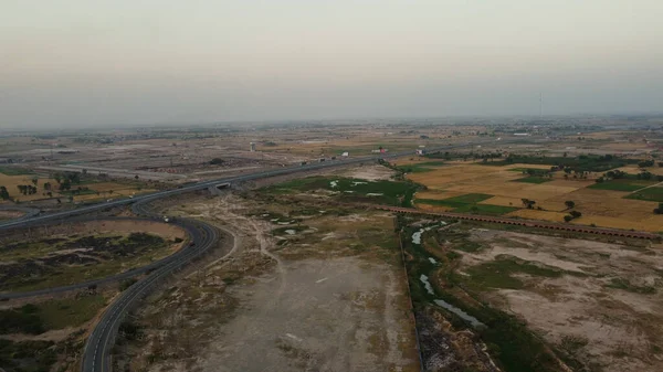 High Angle Footage Aerial View Pakistani Motorways Kala Shah Kaku — Stok fotoğraf