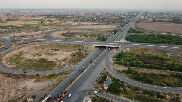 High Angle Footage Aerial View Pakistani Motorways Kala Shah Kaku — стоковое фото