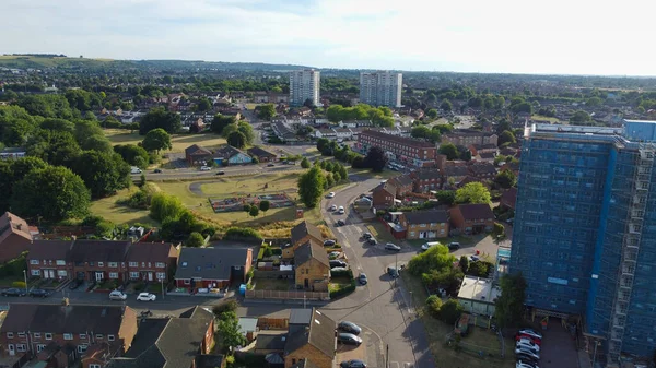 High Angle Footage Central Luton City Residential Buildings Houses England — Zdjęcie stockowe