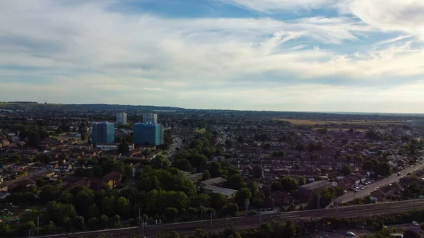 High Angle Footage Central Luton City Residential Buildings Houses England — ストック写真
