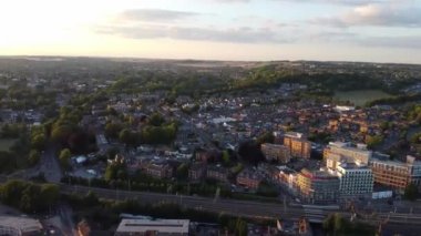 High Angle Aerial View of Train Tracks at Leagrave Luton Railway Station of England UK