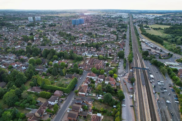 High Angle Footage Central Luton City Residential Buildings Houses England — Zdjęcie stockowe