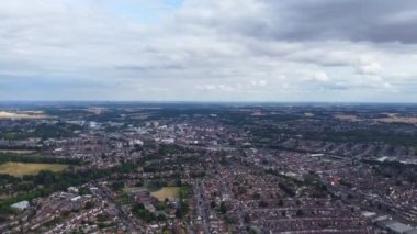 Beautiful Aerial High Angle Panoramic 360 View of Gorgeous England Landscape and Cityscape of Great Britain