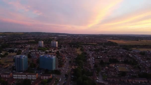 Beautiful Colourful Sunset Colourful Clouds Sky Luton Town England Great — Stockvideo