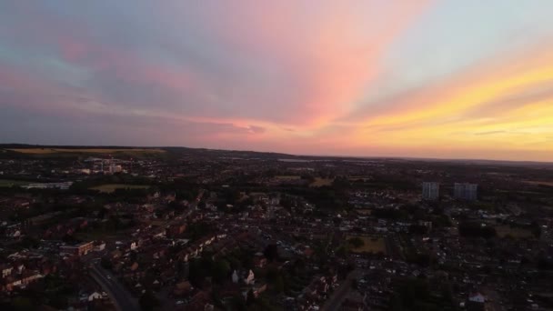 Beautiful Colourful Sunset Colourful Clouds Sky Luton Town England Great — 비디오