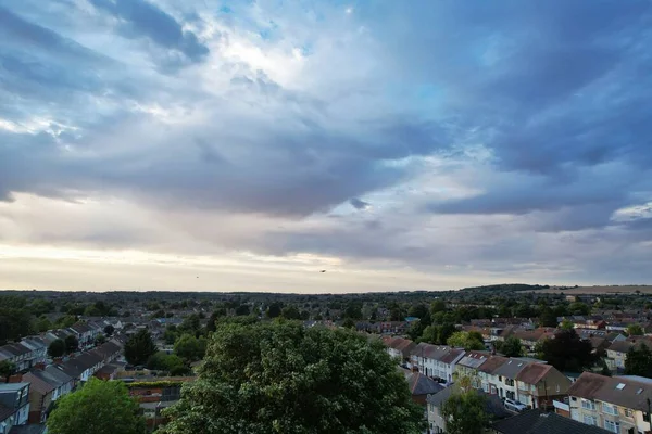 Gyönyörű Légi Kilátás Felhők Sunset Felett Luton Town England Nagy — Stock Fotó