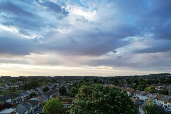 Gyönyörű Légi Kilátás Felhők Sunset Felett Luton Town England Nagy — Stock Fotó