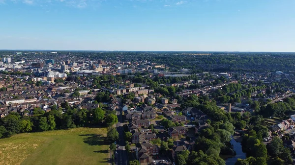 Aerial View High Angle Footage Wardown Public Park Luton City — Zdjęcie stockowe