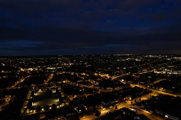 Beautiful Aerial High Angle View British Motorways Traffic Luton Town — Fotografia de Stock