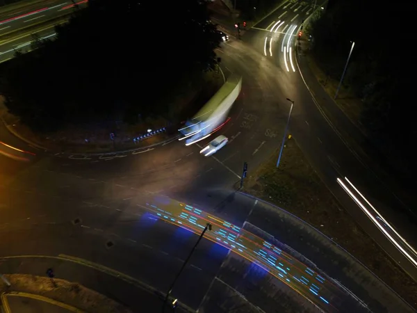 Beautiful Aerial High Angle View British Motorways Traffic Luton Town — 스톡 사진