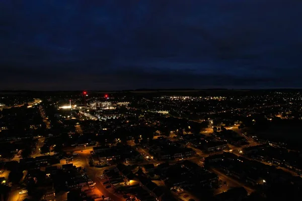 Beautiful Aerial High Angle View British Motorways Traffic Luton Town — Stock Fotó