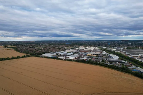 Aerial Footage Countryside Fields J11 Motorways Luton England — Foto Stock