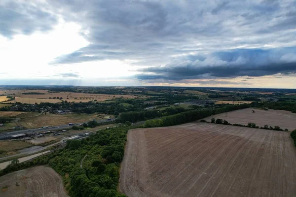 Aerial Footage Countryside Fields J11 Motorways Luton England — Stock fotografie