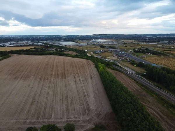 High Angle Aerial View British Motorways Train Tracks North London — Stock fotografie