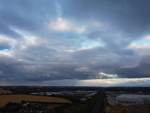 High Angle Drone Camera High Angle View Railway Tracks Motorways — Stock fotografie