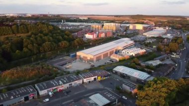 Gorgeous Aerial View of Luton City of England UK at Sunset Time, Colourful Clouds high angle footage taken by drone