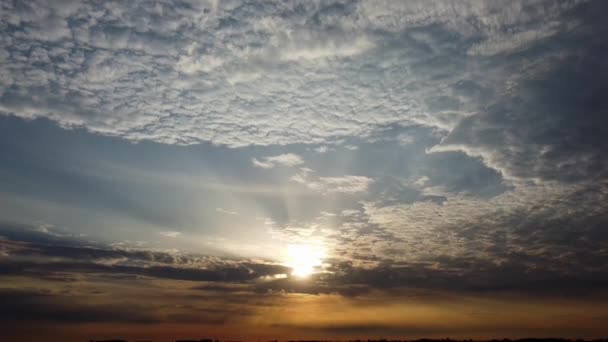 Fast Moving Dramatic Clouds England Drone High Angle Footage Time — ストック動画
