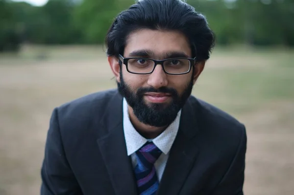 Asian Male Posing Local Public Park Luton England — Stockfoto