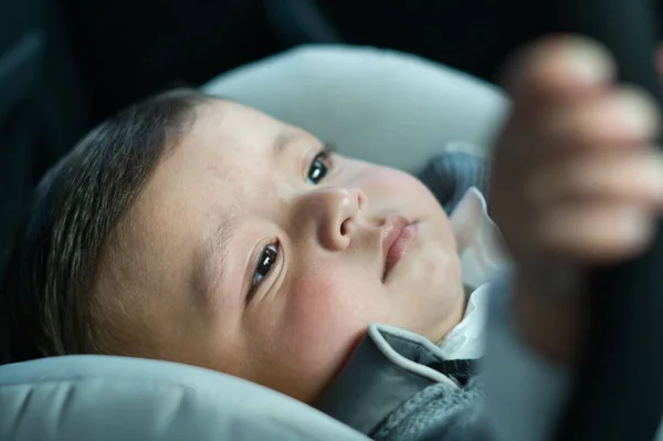 Months Old Cute Baby Enjoying Posing Camera Park Luton England — стоковое фото