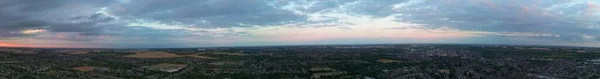 Aerial View Luton Residential Houses Beautiful Sunset Colourful Clouds Sky — ストック写真