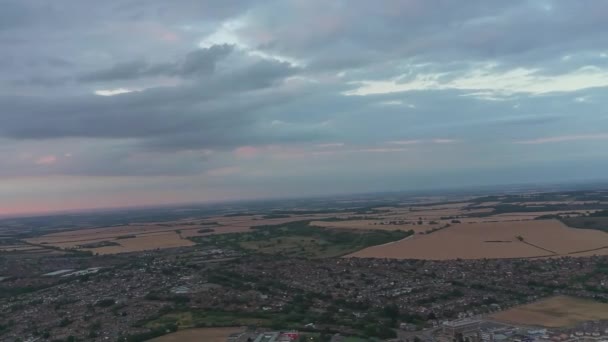 Fast Moving Dramatic Clouds England Drone High Angle Footage Time — Stock video