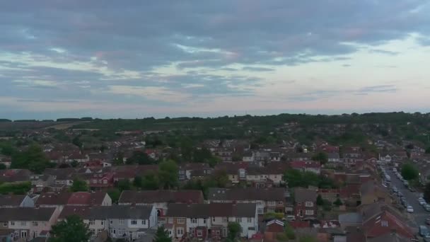 Night Aerial Footage Luton City England Dark Clouds Drone High — ストック動画