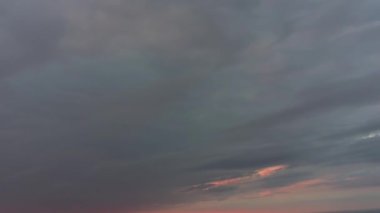 Fast Moving Dramatic Clouds over England, Drone's High Angle Footage and Time Lapse Clip