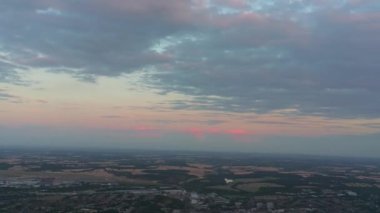 Night Aerial Footage of Luton City of England, and Dark Clouds, drone's high angle footage