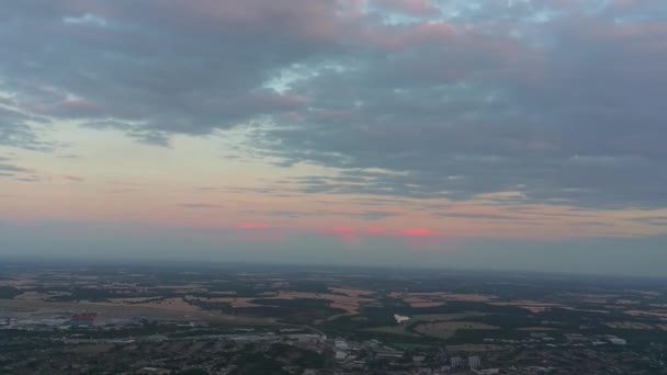 Night Aerial Footage Luton City England Dark Clouds Drone High — Vídeo de stock