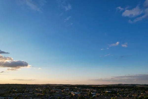 Luftaufnahme Von Luton City England Großbritannien Bei Sonnenuntergang Drohnenaufnahmen — Stockfoto