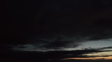 Night Aerial Footage of Luton City of England, and Dark Clouds, drone's high angle footage