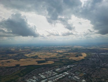High Angle Aerial Panoramic View of Luton Town of England UK
