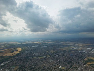 High Angle Aerial Panoramic View of Luton Town of England UK