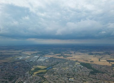 High Angle Aerial Panoramic View of Luton Town of England UK